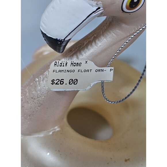 ALDIK HOME PAIR OF FLAMINGO FLOAT ORNAMENT HAND BLOWN GLASS NWT - Picture 9 of 9